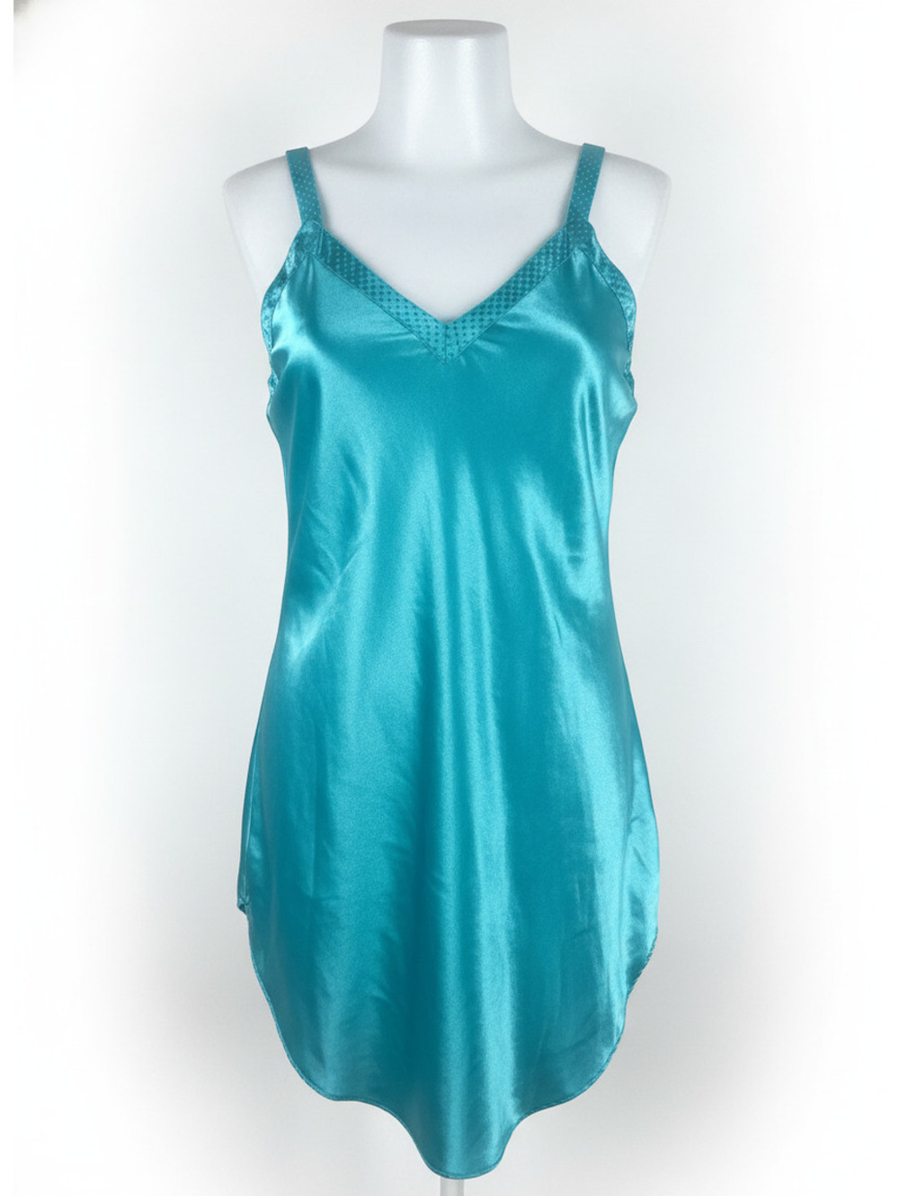 Partners vintage 90’s layering mermaid core Teal Satin slip dress polka dot